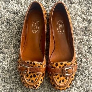 Talbots Leather Leopard Flats sz 7.5AA
